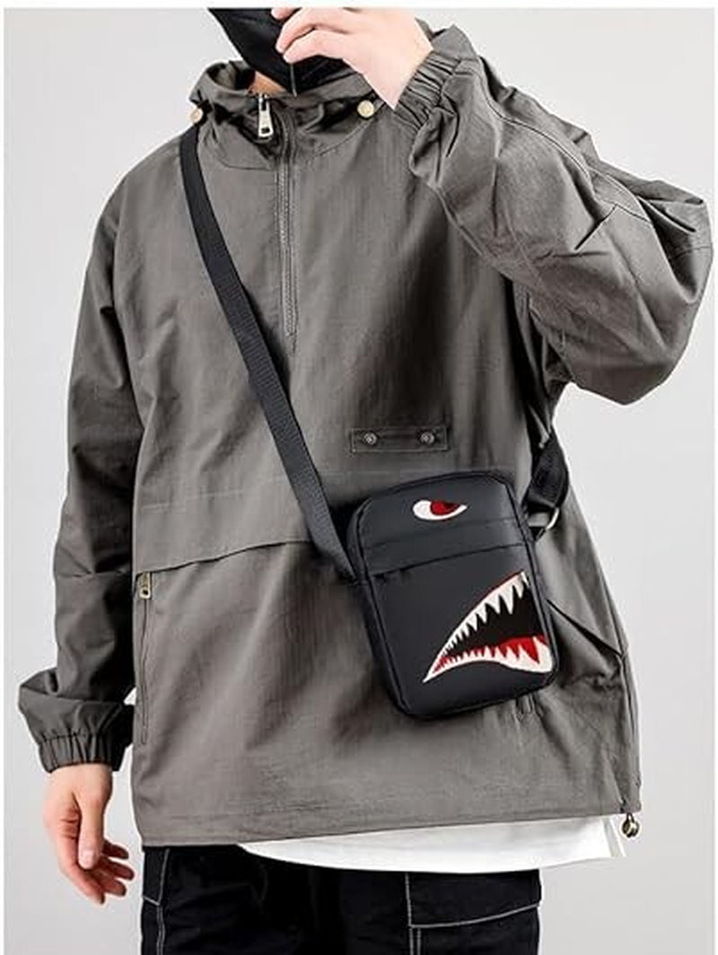 Bandolera Para Hombre Bolso De Hombro Mochila Viaje Cartera Mariconera Negro